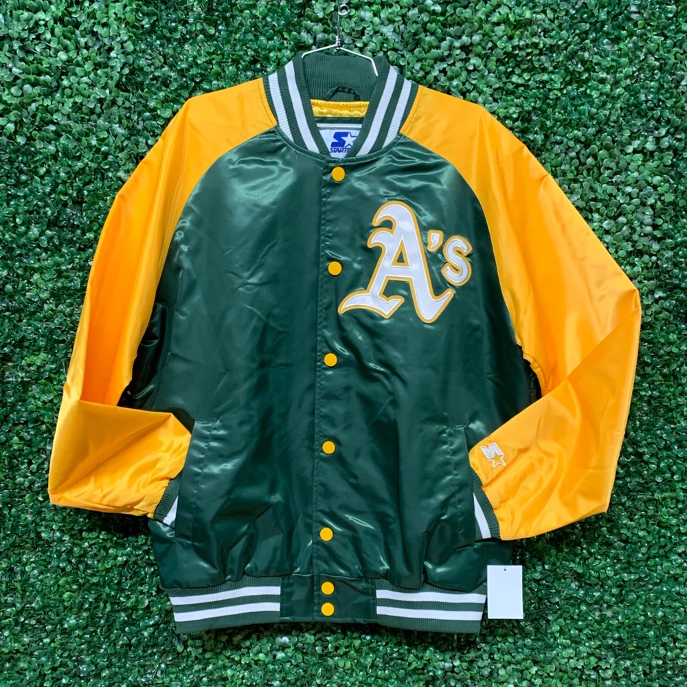 STARTER ⚾️ (OAKLAND ATHLETICS) 🅰️’s  SATIN JACKET- RETRO LOGO